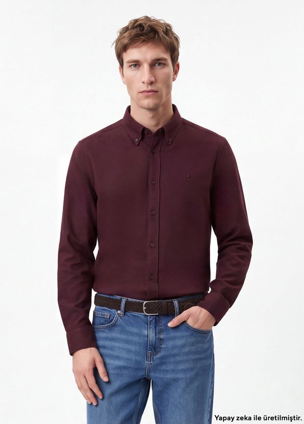 Beymen Club Mürdüm Flanel Gömlek - 1