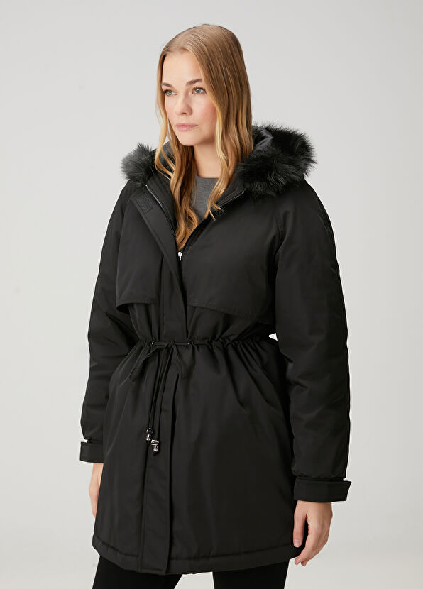 Beymen Club Siyah Kapüşonlu Mont - 4