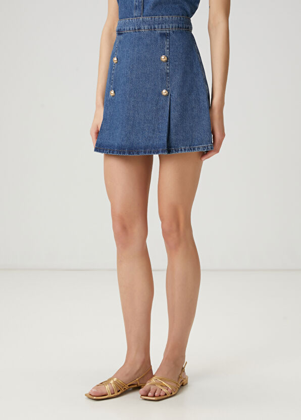 Beymen Club Blue Mini Denim Skirt - 2