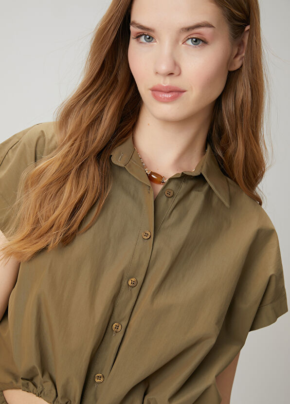 Beymen Club Haki Crop Gömlek - 2