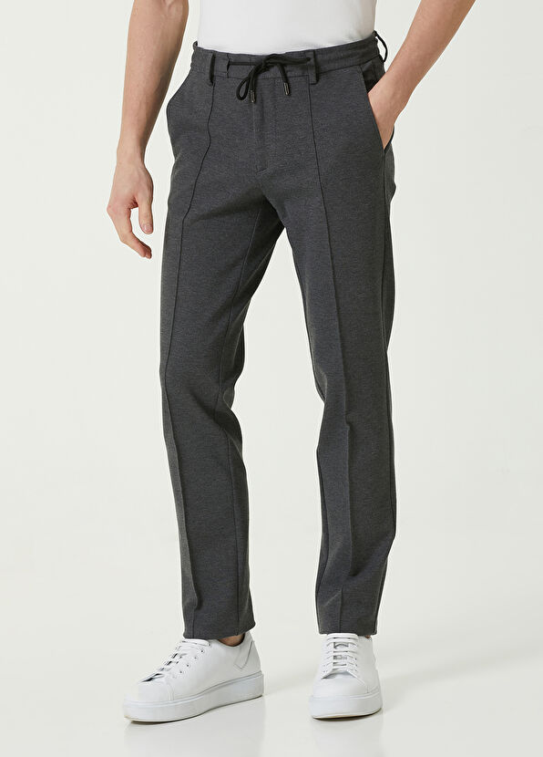 Beymen Club Gri Beli Kordonlu Nervürlü Örme Spor Pantolon - 2