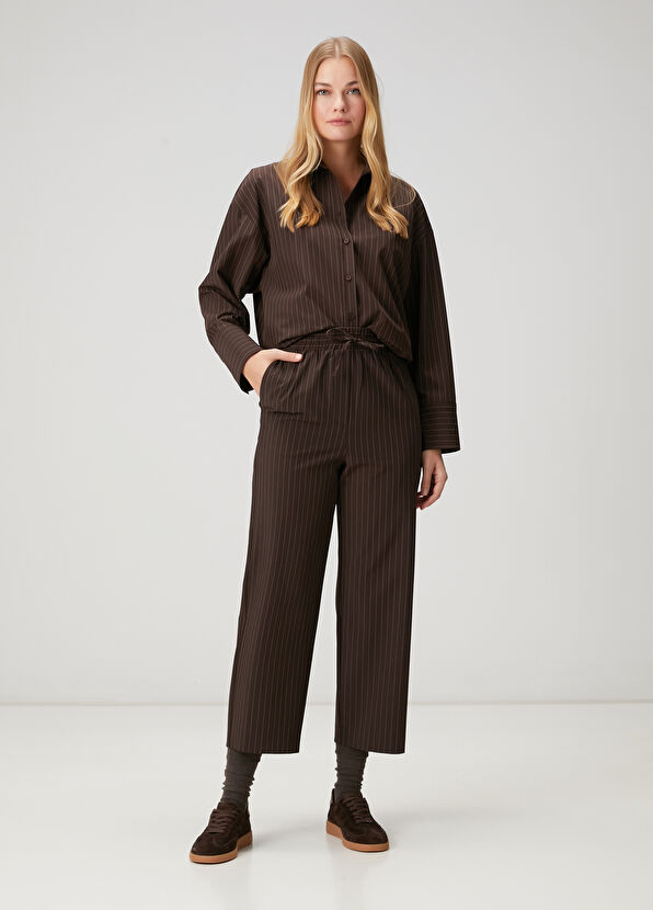 Beymen Club Kahverengi Çizgili Pantolon - 1