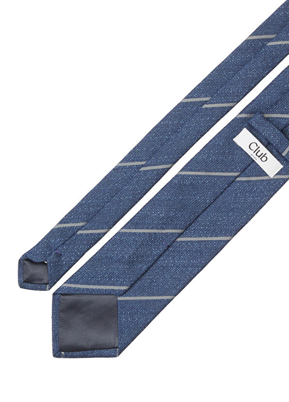 Beymen Club Navy blue line jacquard silk tie - 2