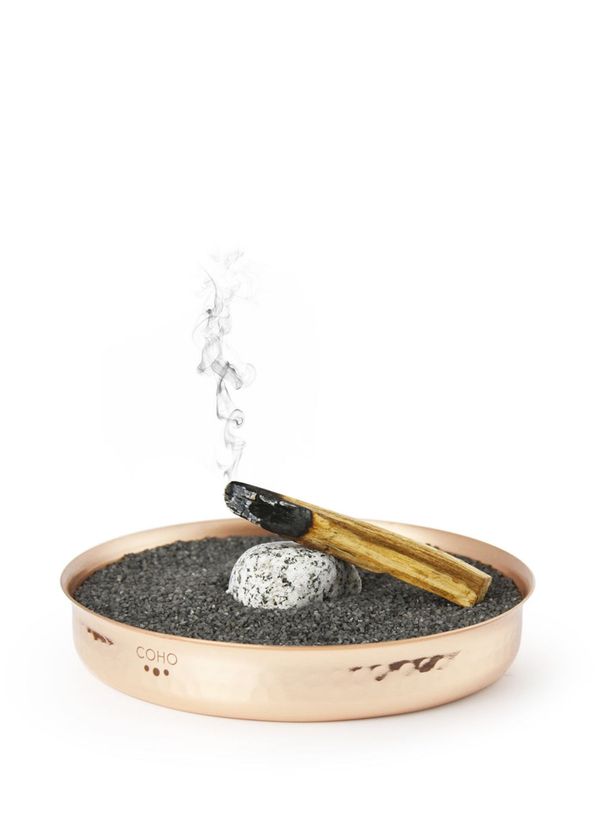 Coho Objet Coho Box Artisan Shiny Copper Zen Incense Burner 3 Palo Santo Sage Incense Gift Set - 2