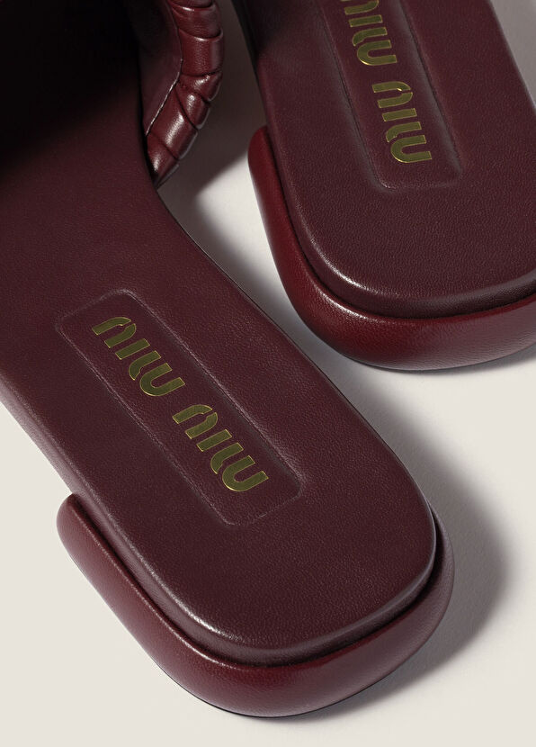 Matelassé Bordo Napa Deri Kadın Terlik - Görsel 4