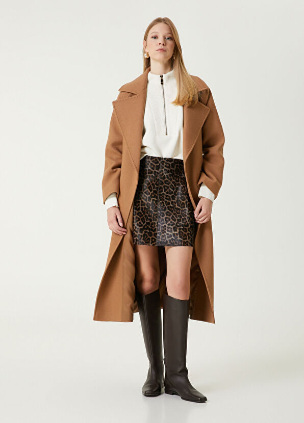 Beymen Club Camel Kruvaze Yün Palto - 1