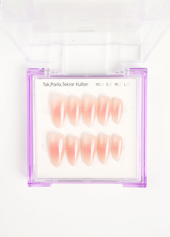 Don't Wear Don't Wear Pink Long Almond 10-Piece Prosthetic Artificial Nail KUBD1772 - 3