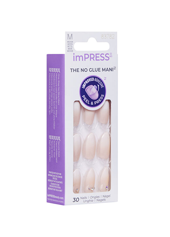 Impress Taşlı Ombre Kendinden Yapışkanlı Uzun Takma Tırnak - 2