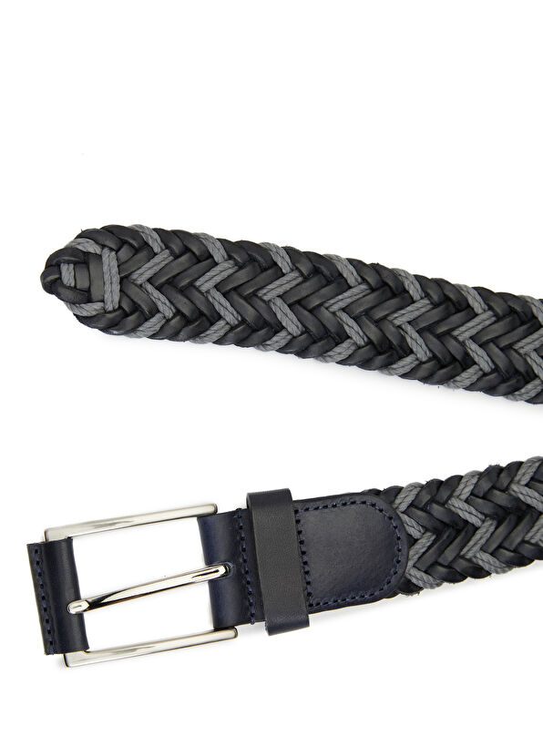 Beymen Club Navy Blue Mens Leather Belt - 2