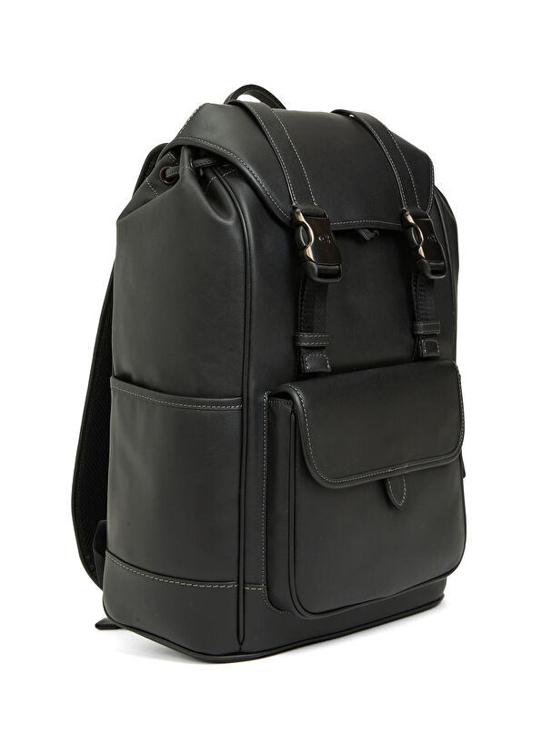 Siyah Erkek Deri Sırt Çantası - Görsel 3