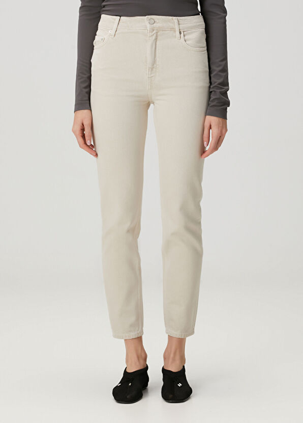 Toteme Gri Bej Organik Pamuk Jean Pantolon - 2