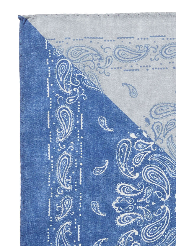 Beymen Club Lacivert Şal Desenli İpek Poşet Mendil - 2