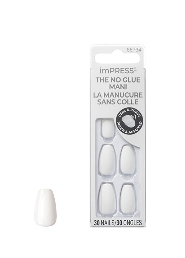 Impress Color Beyaz Kendinden Yapışkanlı Uzun Takma Tırnak - 1