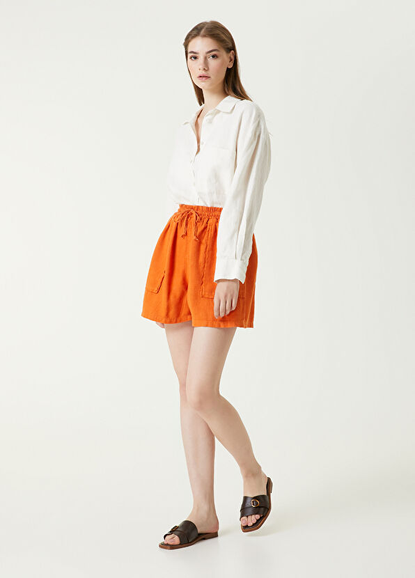 Beymen Club Turuncu Keten Şort - 1