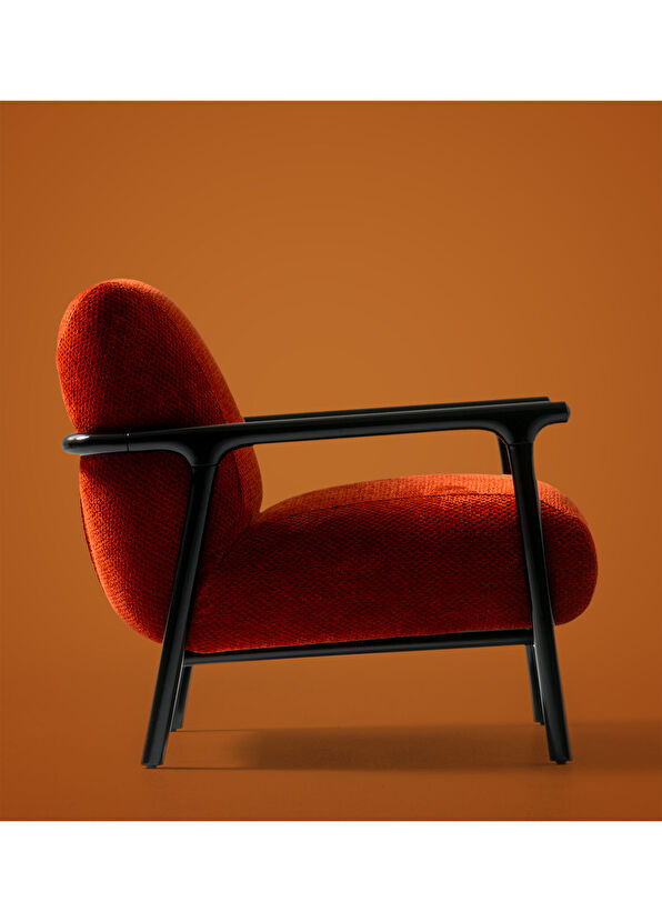 Saloni Boboli Arancio Turuncu Siyah Lake Ayaklı Berjer - 3