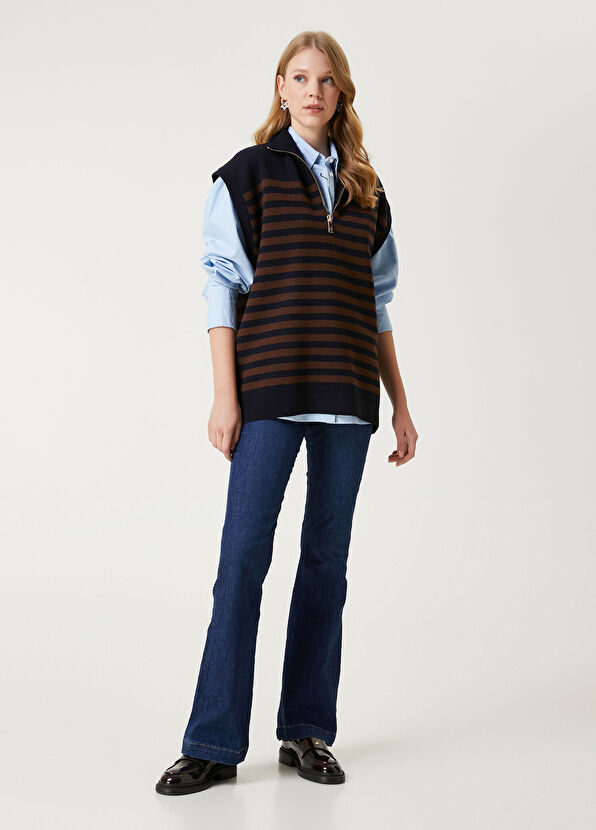 Beymen Club Koyu Mavi Flare Jean Pantolon - 1