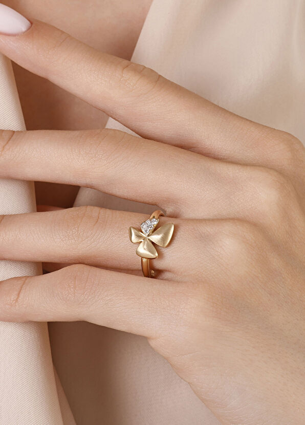 Yonca Bagana Savanah Pırlantalı Kadın Altın Yüzük - 2