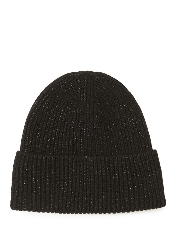 Beymen Club Black Glitter Women's Wool Knit Beanie - 2
