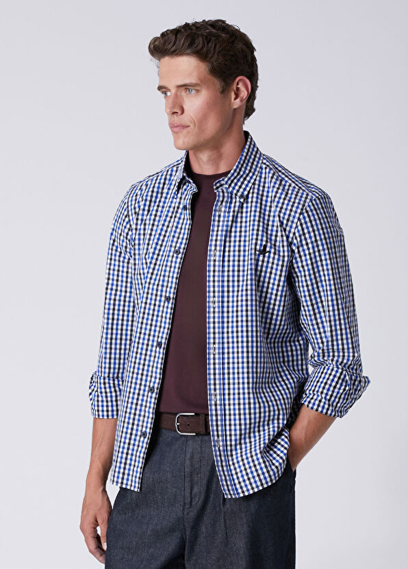 Beymen Club Comfort Fit Saks Mini Ekose Desenli Gömlek - 2