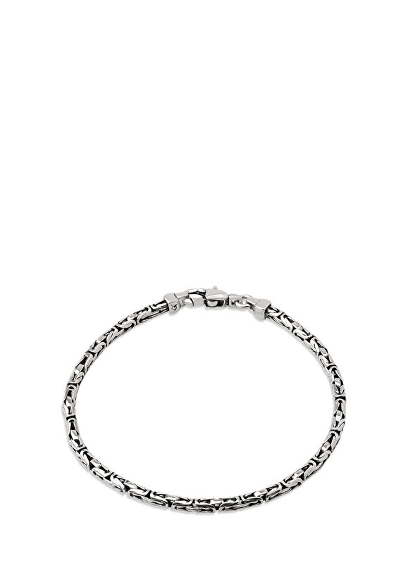 So Chic Ethnic Style King Silver Chain Men's Bracelet - 1
