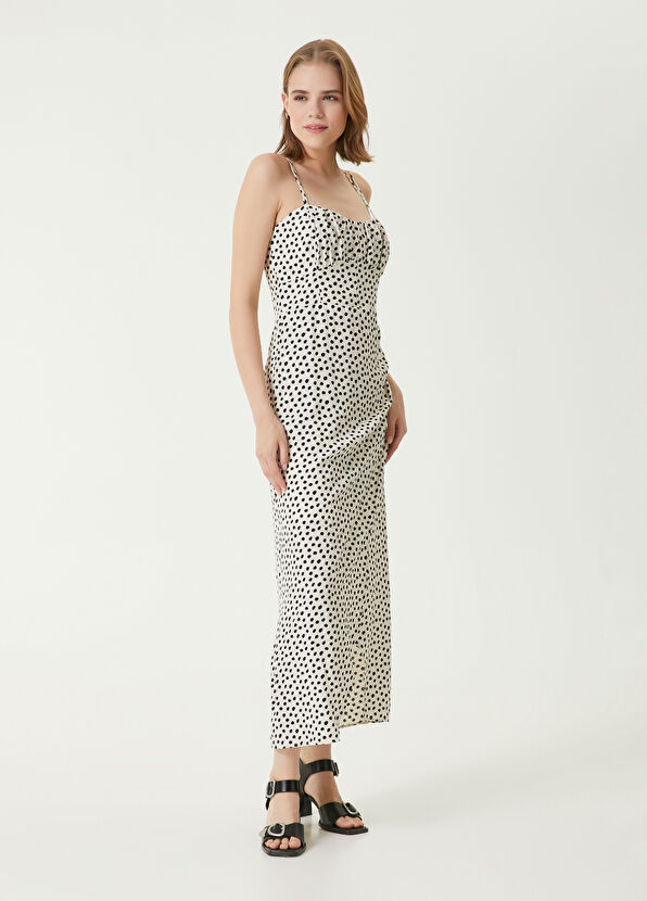 Beymen Club Ecru Polka Dot Midi Wrap Dress - 3