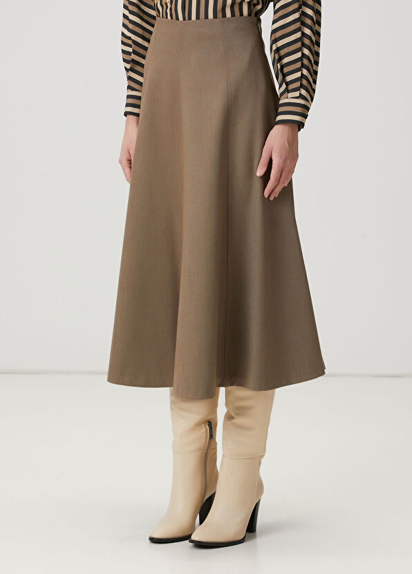 Beymen Club Kahverengi Midi Etek - 4
