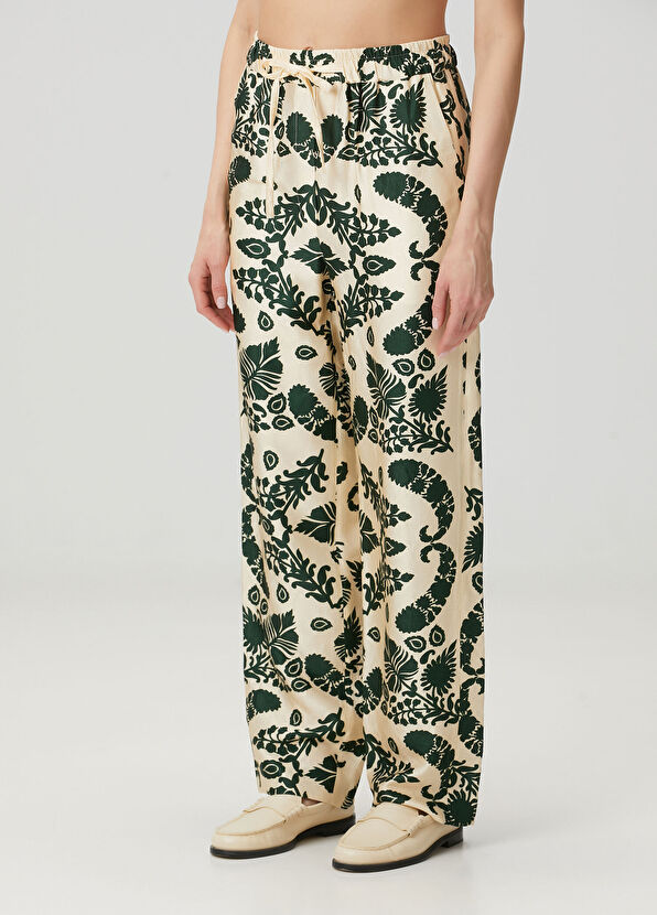 Sandro Cavalaire Yeşil Şal Desenli Pantolon - 2