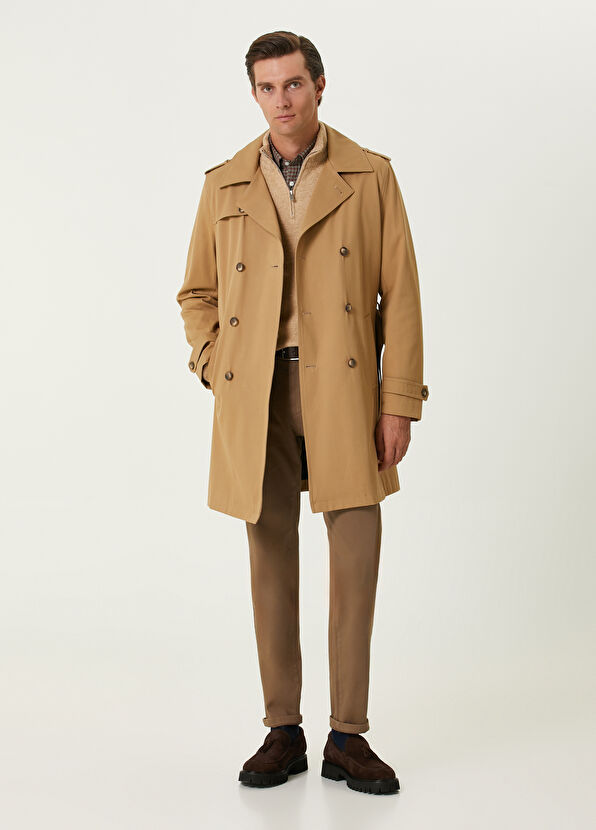 Beymen Club Açık Bej Yakası Fermuarlı Yün Kazak - 3