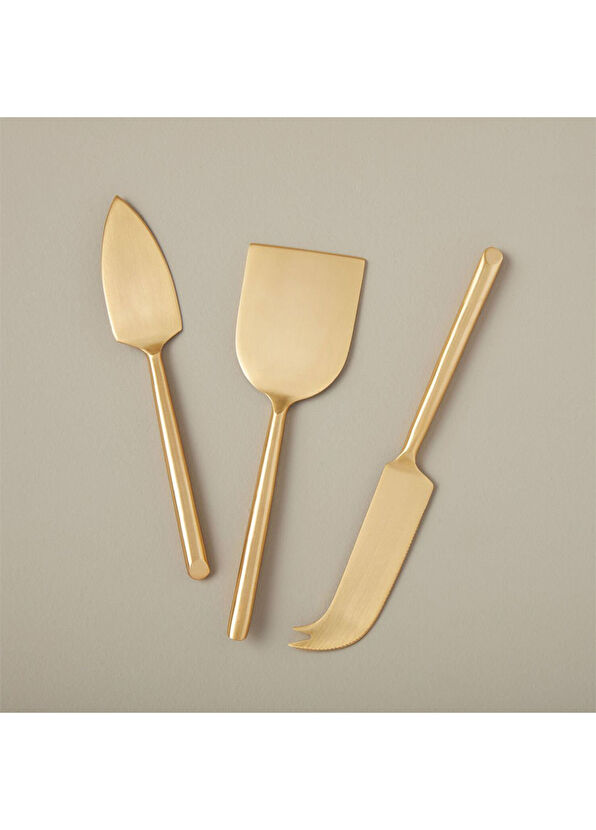 Be Home Mat Altın 3'lü Peynir Bıçağı Seti - 2