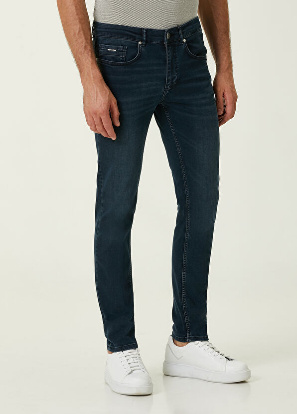 Beymen Club Slim Fit Lacivert Örme Jean Pantolon - 2
