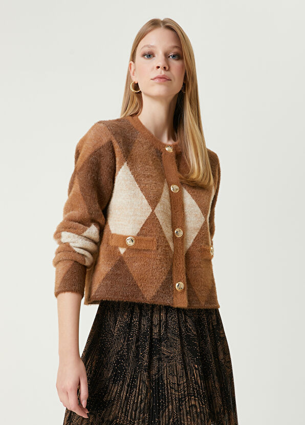 Beymen Club Kahverengi Baklava Desenli Hırka - 1