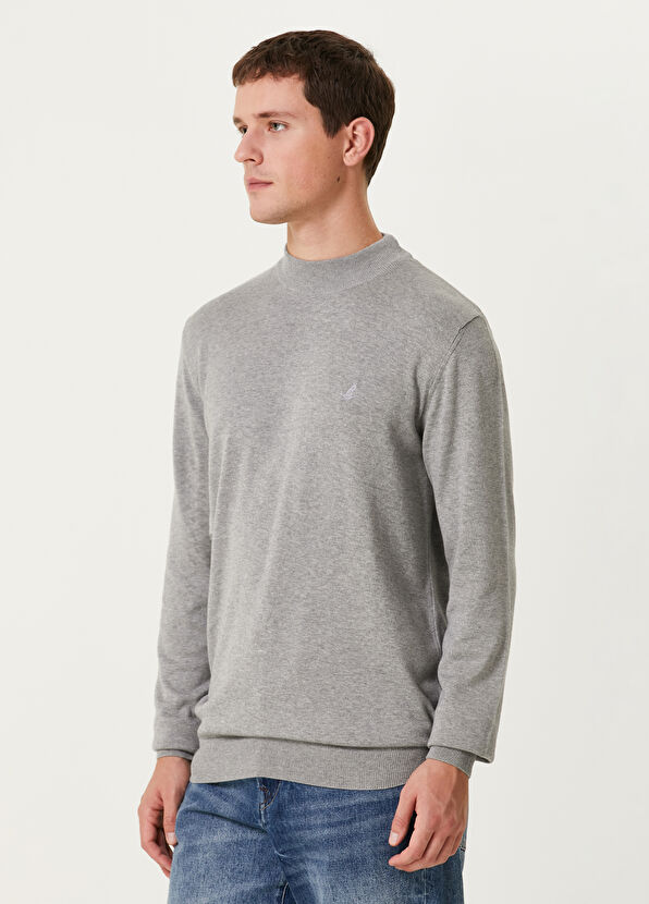 Beymen Club Gri Yarım Balıkçı Yaka Kazak - 2