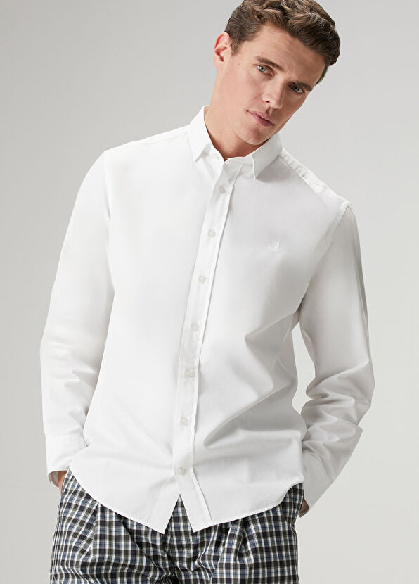 Beymen Club Comfort Fit Beyaz Tencel Twill Gömlek - 2