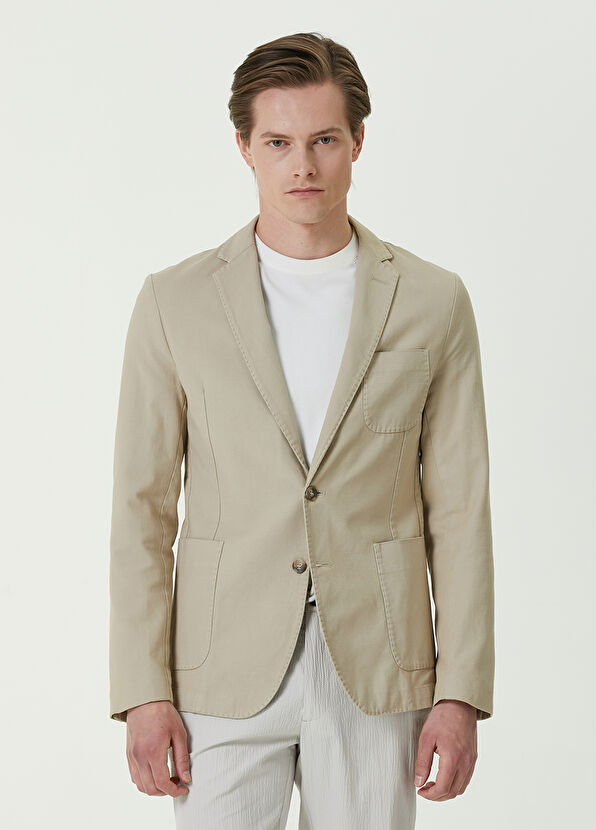 Beymen Club Bej Panama Dokulu Ceket - 1