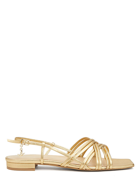 Beymen Club Gold Women's Leather Sandals - 1