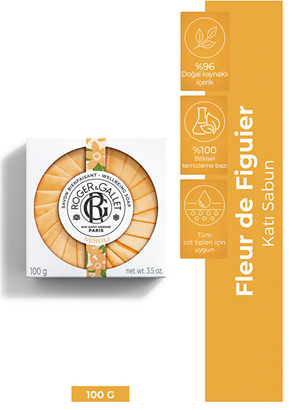 Roger&Gallet Neroli Bitkisel Portakal Çiçeği Özü Kalıcı Doğal Koku Katı Sabun 100 gr - 2