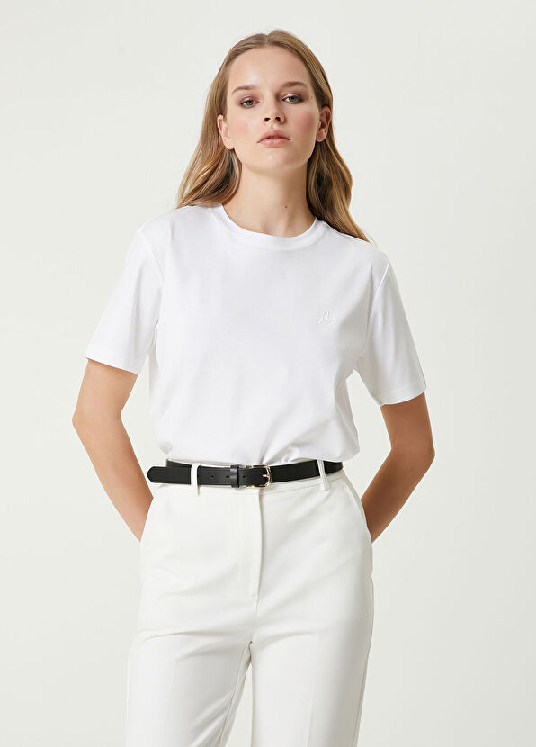 Beymen Club Beyaz Logo Detaylı T-shirt - 1