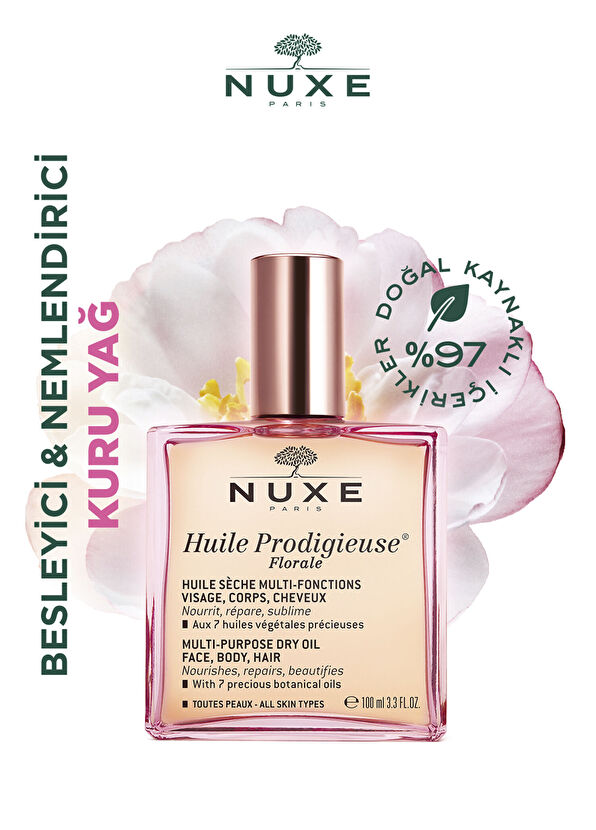 Nuxe Floral Face Hair & Body Multi-Purpose Dry Oil 100 ml + Body Massage Brush - 2