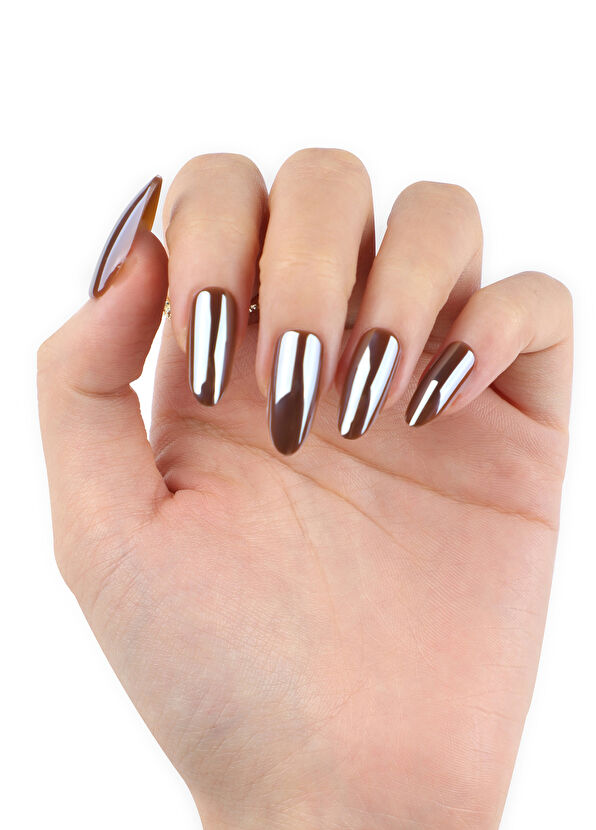 Takma Takma Gümüş Kısa Badem 30'lu Protez Takma Tırnak MKBD1741 - 2