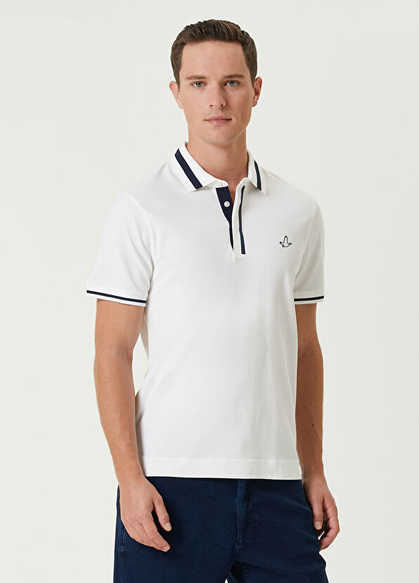 Beymen Club Slim Fit Beyaz Polo Yaka T-shirt - 1