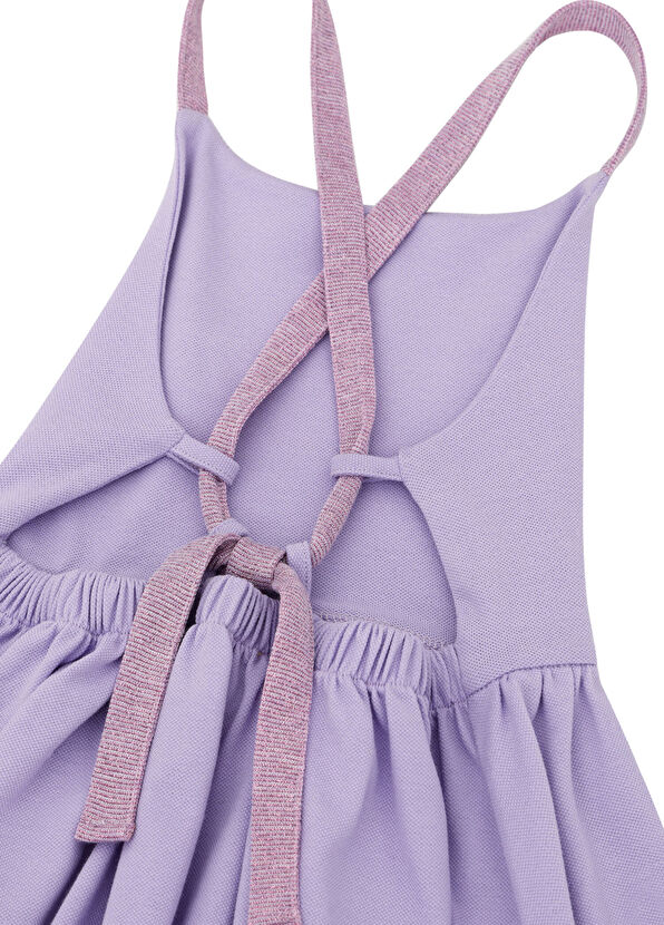 Lila Simli Askılı Sırt Dekolteli Kız Çocuk Elbise - Görsel 5