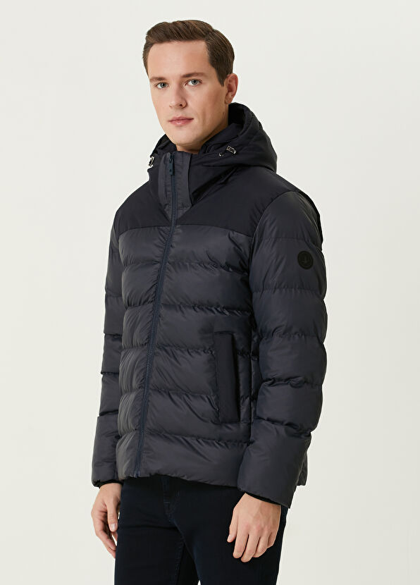 Beymen Club Navy Blue Hooded Puff Coat - 2