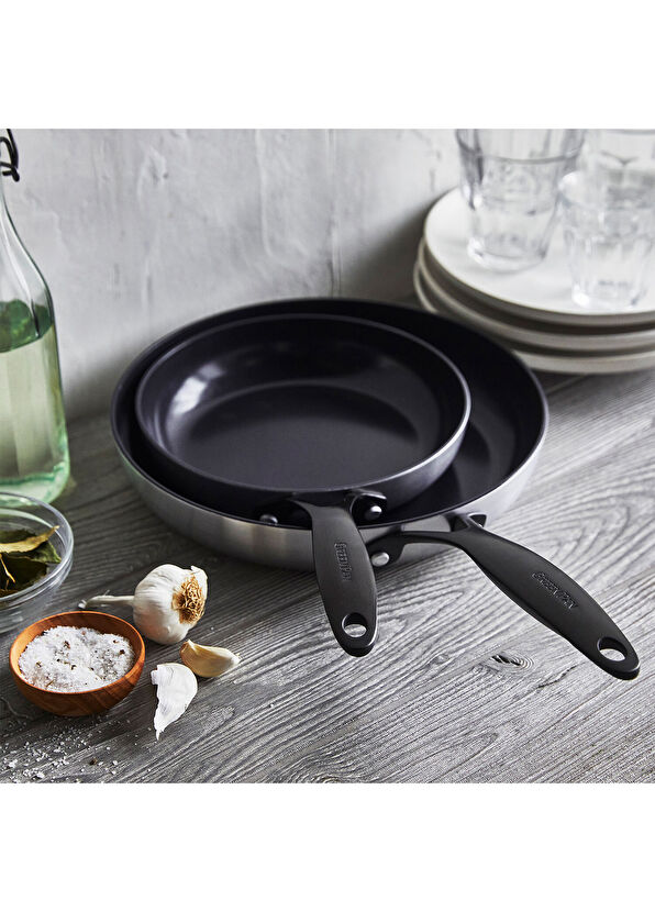 Greenpan Venice Pro Noir Gri Çelik 2'li Tava Seti - 2