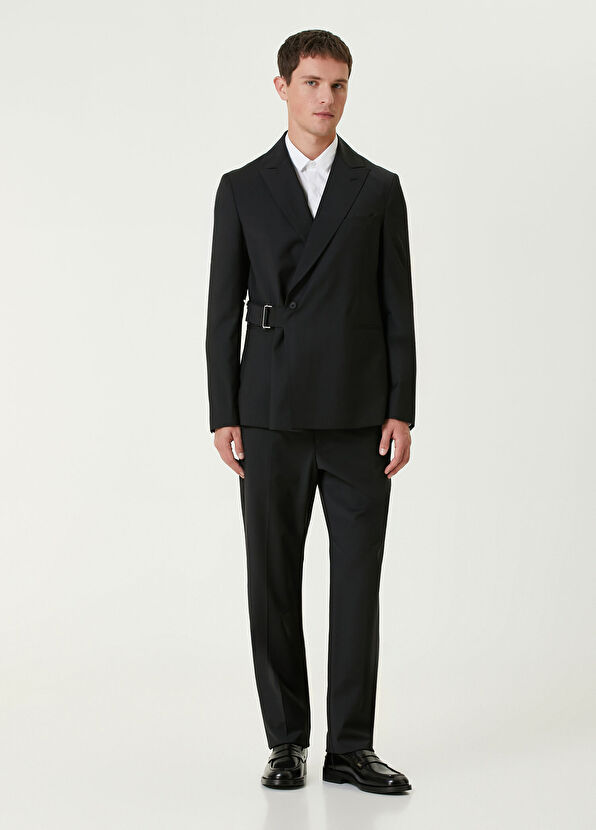 Academia Siyah Klasik Yün Pantolon - 1