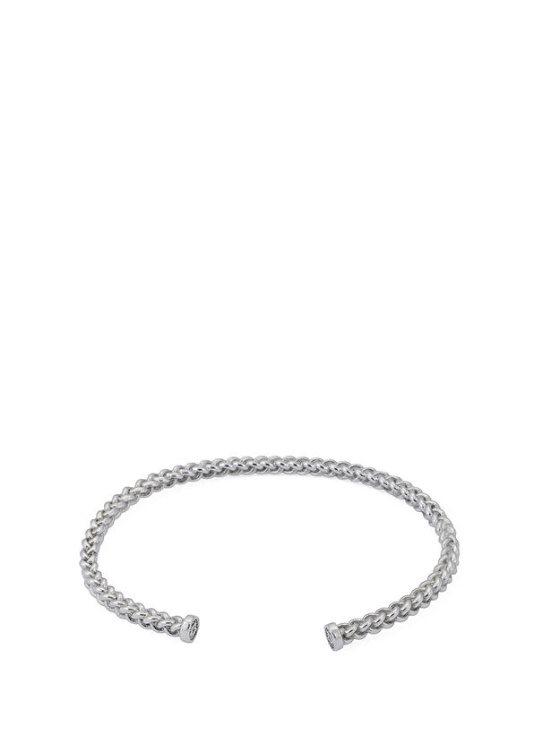 Archive by AtolyeWolf Gümüş Kaplama Çelik Erkek Örgü Bilezik - 2