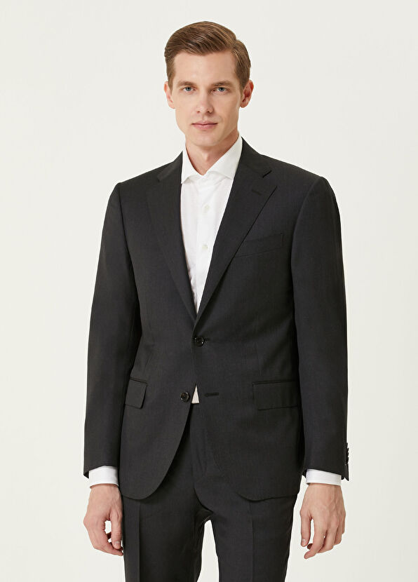 Antrasit Yün Takım Elbise - Görsel 3