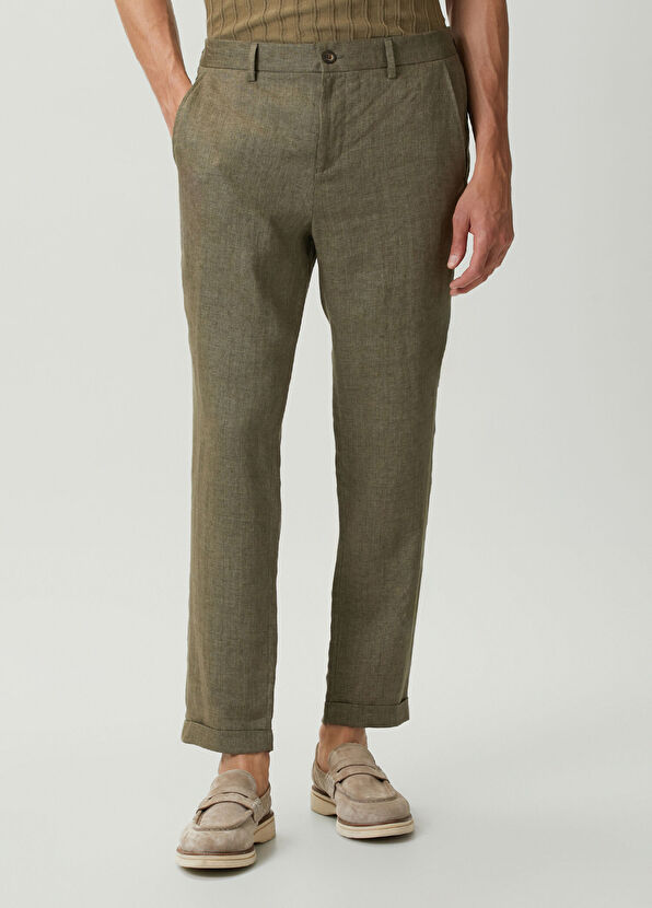 Beymen Club Khaki Linen Pants - 2