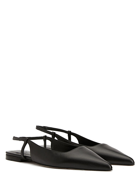 Beymen Club Black Leather Ballet Flats - 2