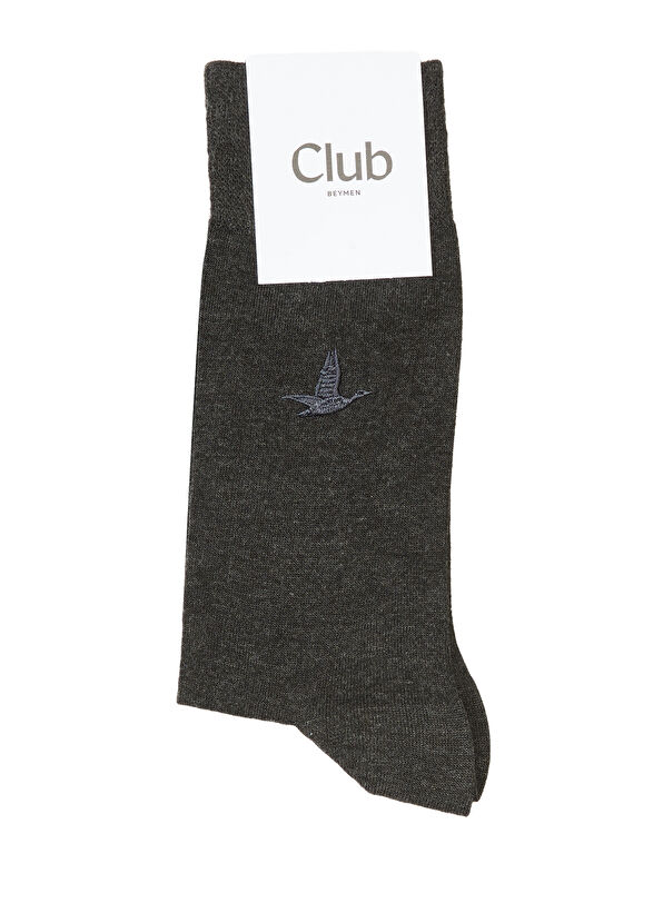 Beymen Club Anthracite Logo Embroidered Men's Bamboo Socks - 1