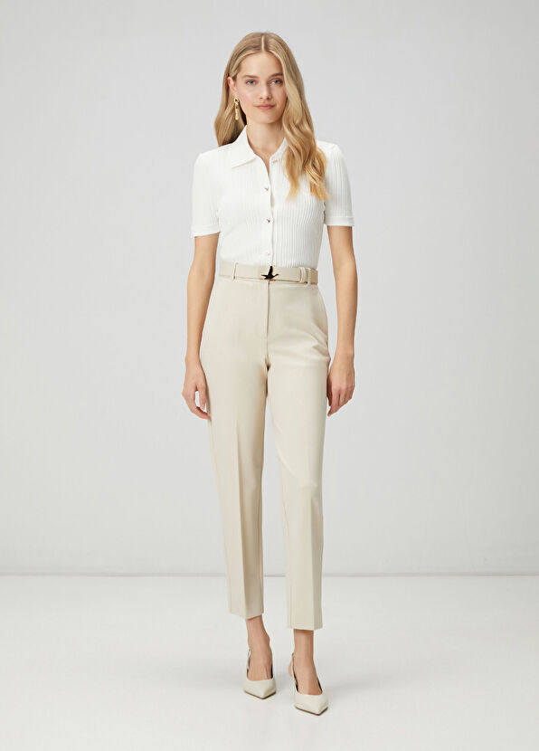 Beymen Club Kırık Beyaz Kısa Kol Polo Kazak - 3